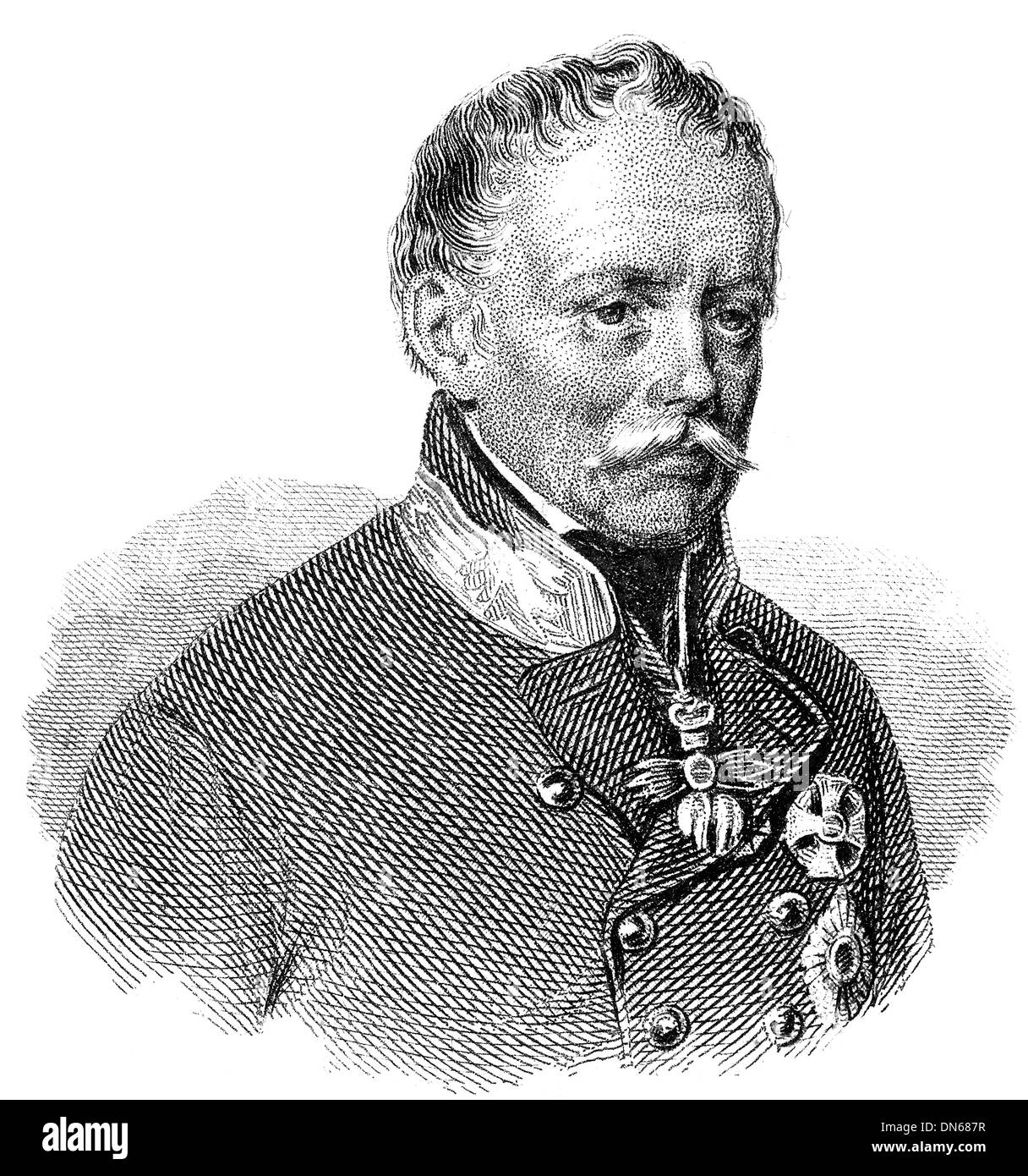 John Joseph Wenceslaus, Count Radetzky of Radetz orJohann Josef Wenzel Graf Radetzky von Radetz, 1766 - 1858, a Czech nobleman Stock Photo