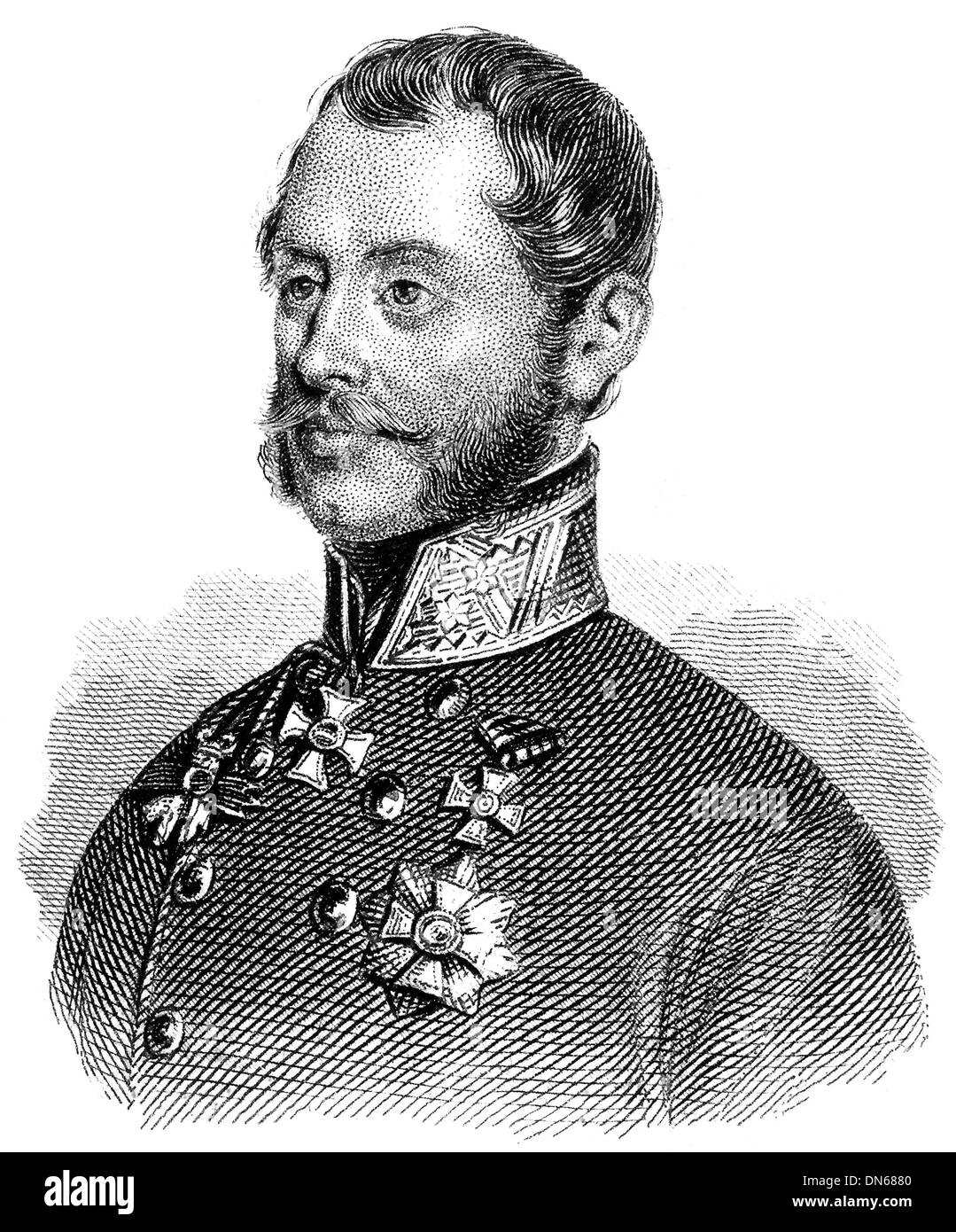 Portrait of Archduke Albrecht Friedrich Rudolf Dominik of Austria, Duke of Teschen, 1817 - 1895, an Austrian Habsburg general, Stock Photo