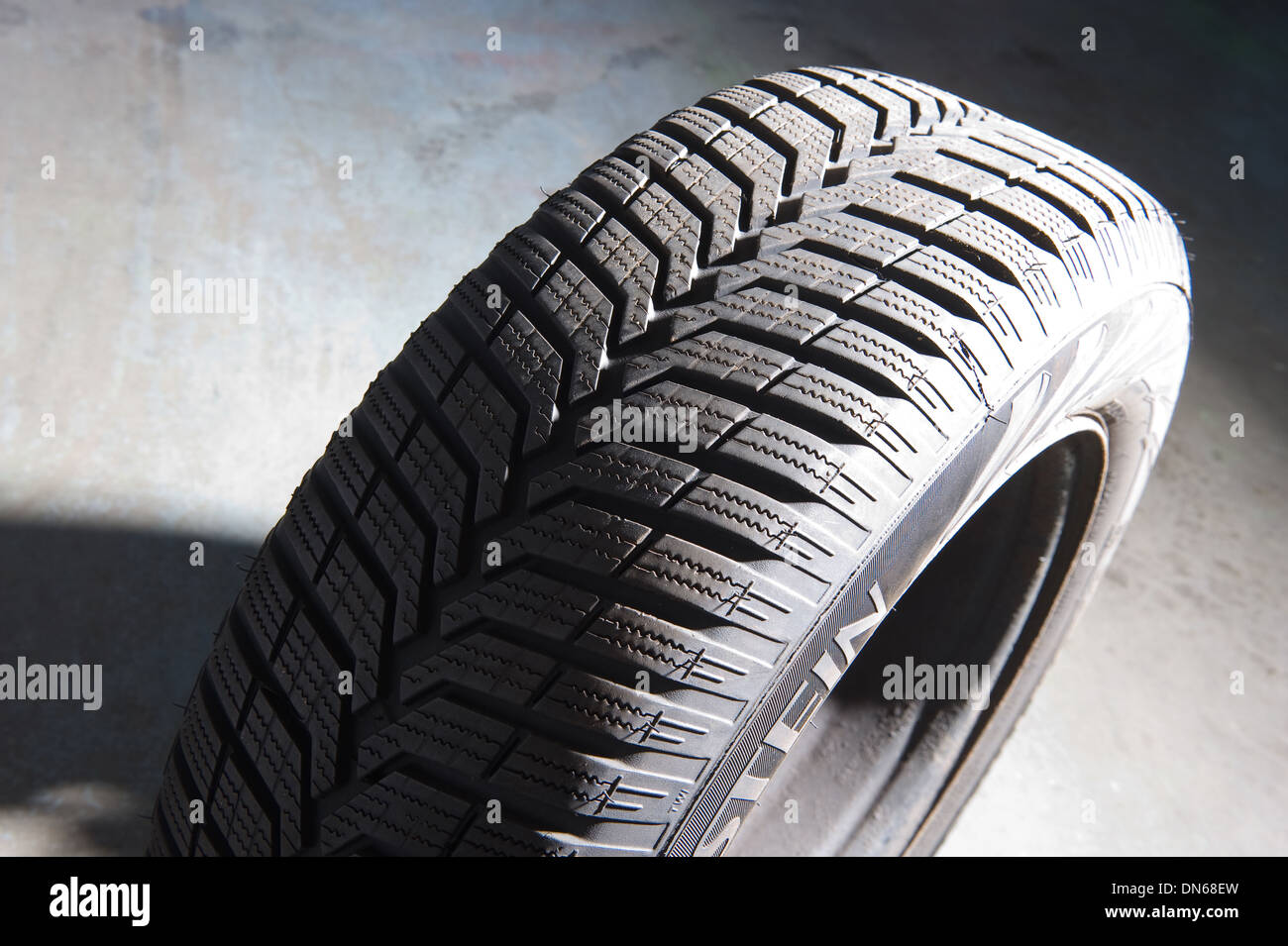 The profile of a winter tyre Stock Photo