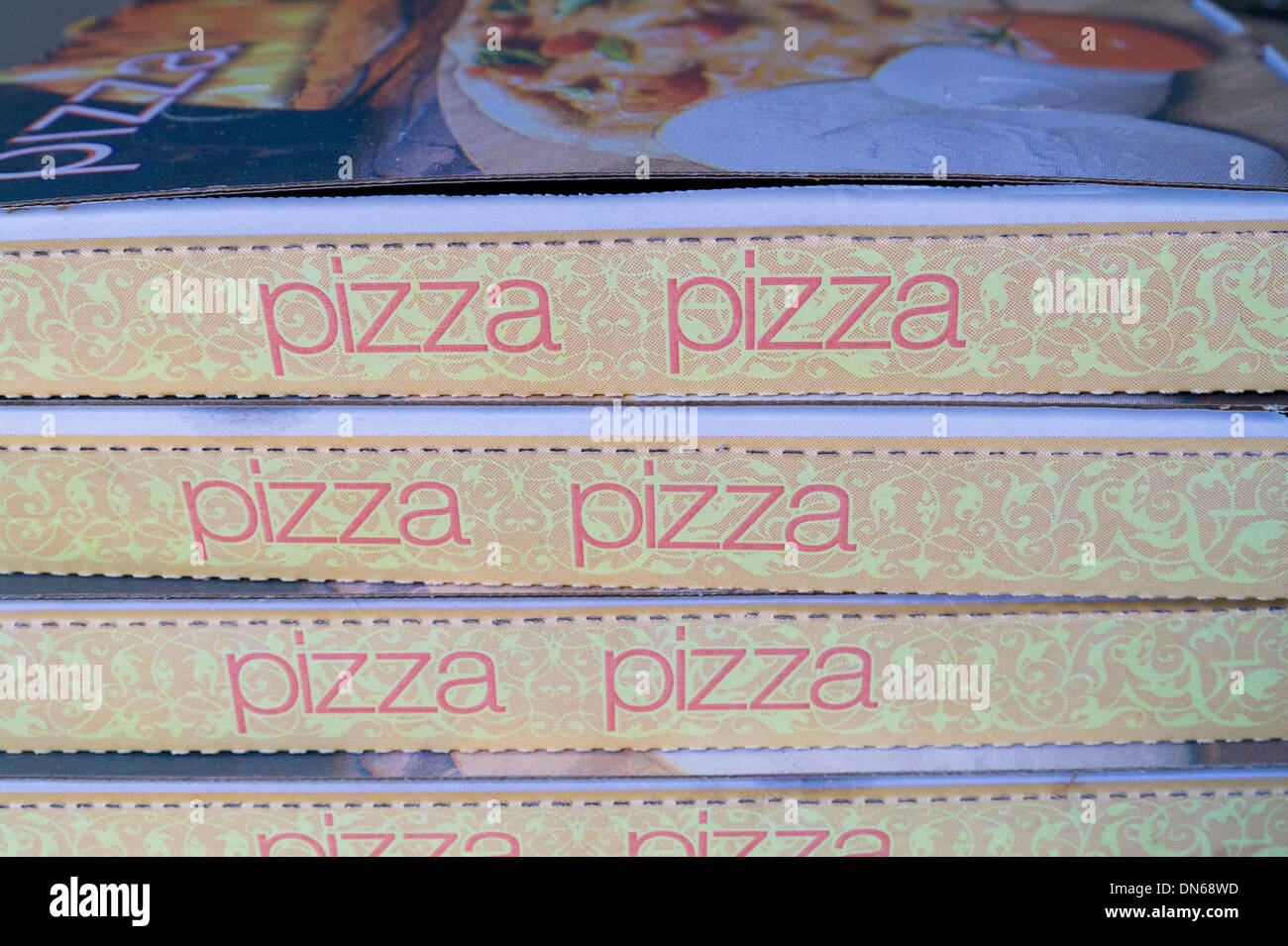 pizza takeaway boxes Stock Photo Alamy