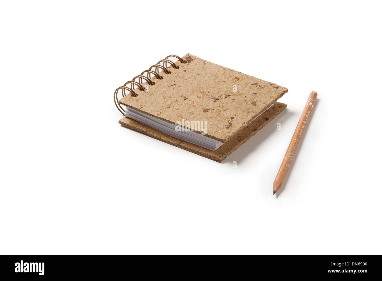 notebook or sketchpad, with handmade straw pulp cover. Stock Photo