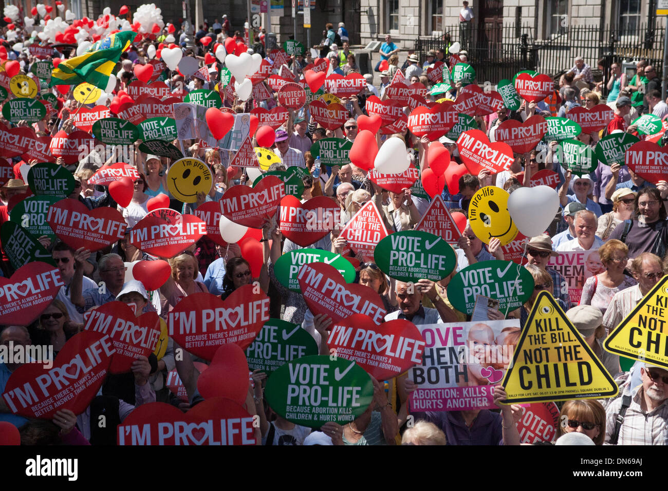 Between 60-100,000 people gather in Dublin for the All Ireland Rally for Life to protest against the new Irish Abortion law. Stock Photo