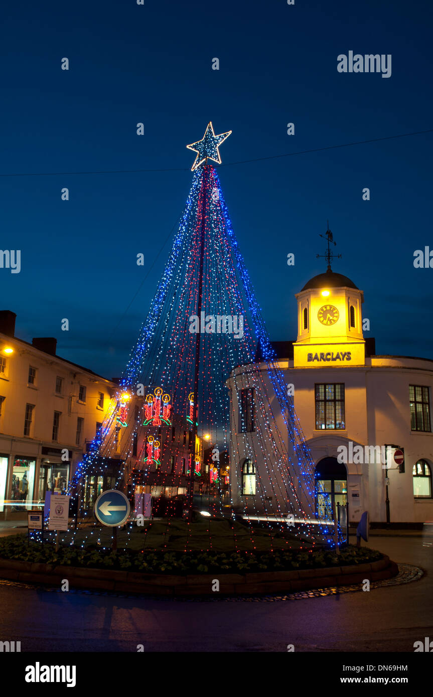 Christmas lights, Bridge Street, StratforduponAvon, UK Stock Photo