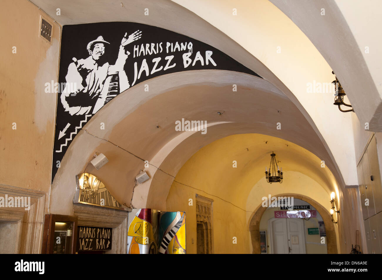 Harris Piano Jazz Bar Sign, Krakow; Poland Stock Photo - Alamy