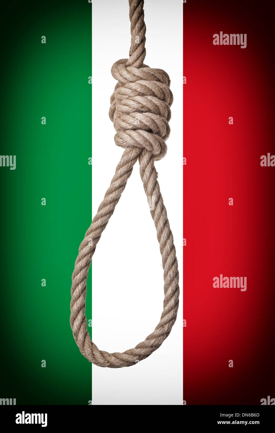 classic loop knot and italian flag background Stock Photo