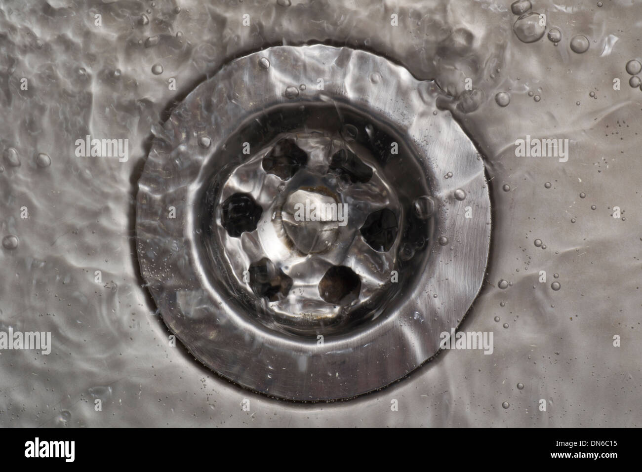 Close up of sink with water drops Stock Photo