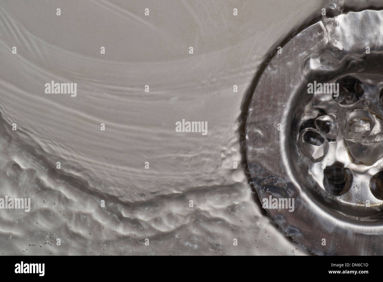 Close up of sink with water drops Stock Photo