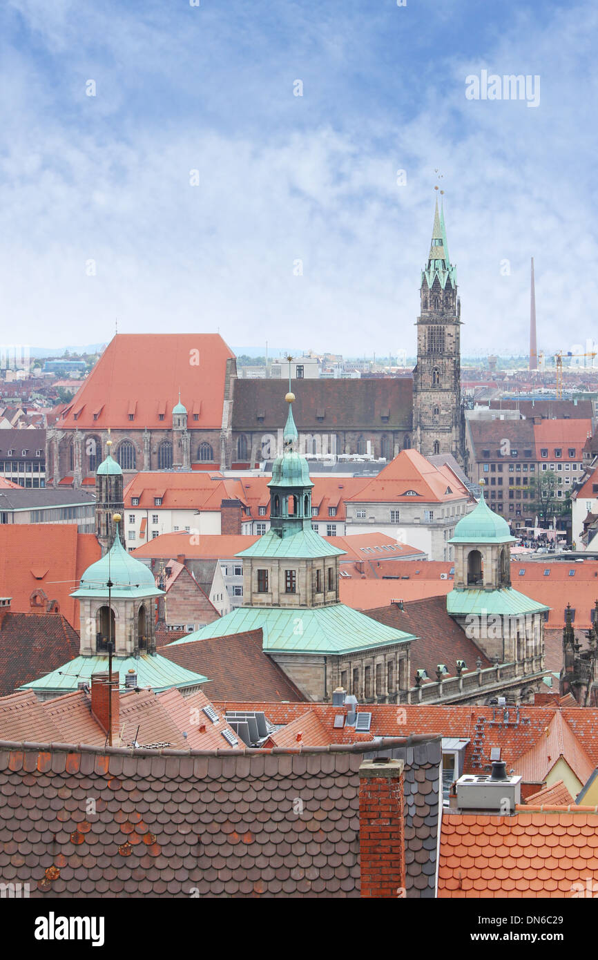 View over Nuremberg old town Stock Photo