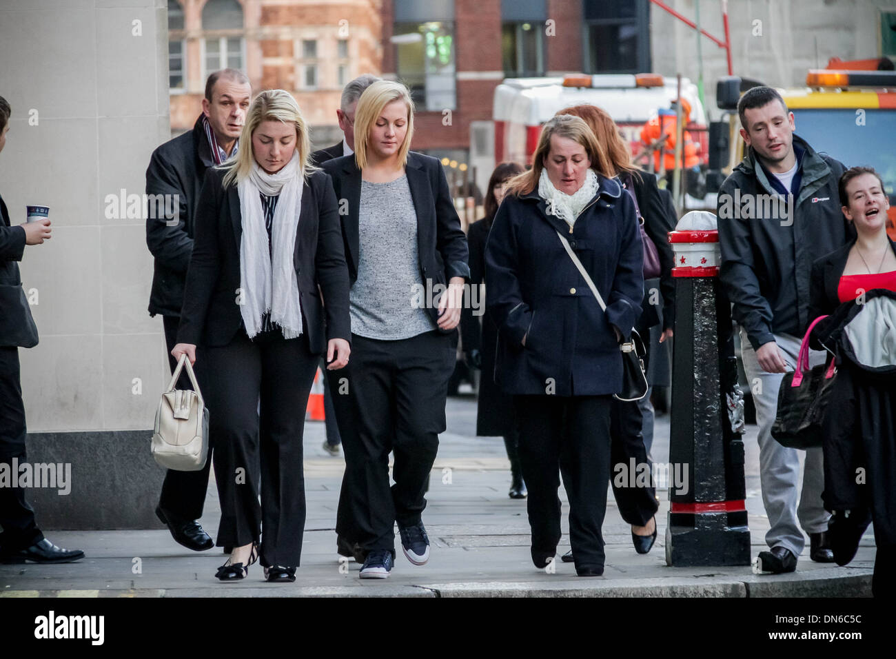 Lee Rigby Family arrive at Old Bailey court for trial verdict in London. Stock Photo