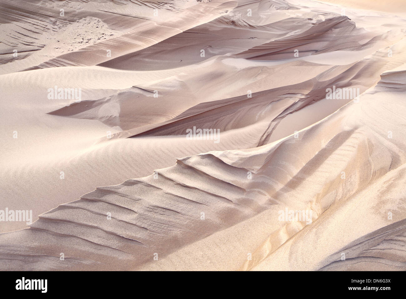 Serrated Sand, Silver Lake Sand Dunes, Lake Michigan Stock Photo