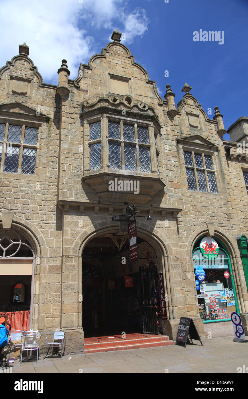 Butchers Market, a neo Jacobean building on the High Street in the centre of Wrexham, Clwyd