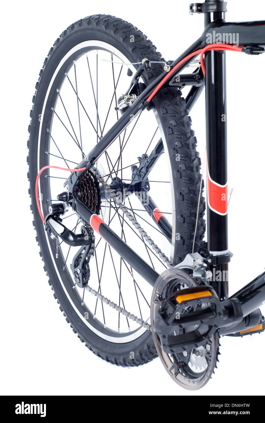 mountain bike cassette on the wheel with chain of close up Stock Photo