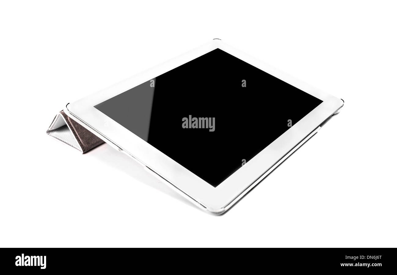 Isolated white tablet editable with white screen Stock Photo Alamy