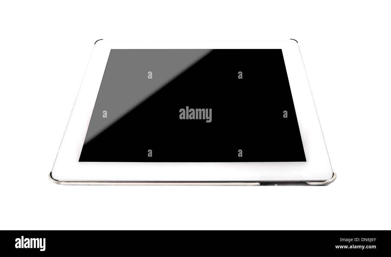 Isolated white tablet editable with white screen Stock Photo Alamy