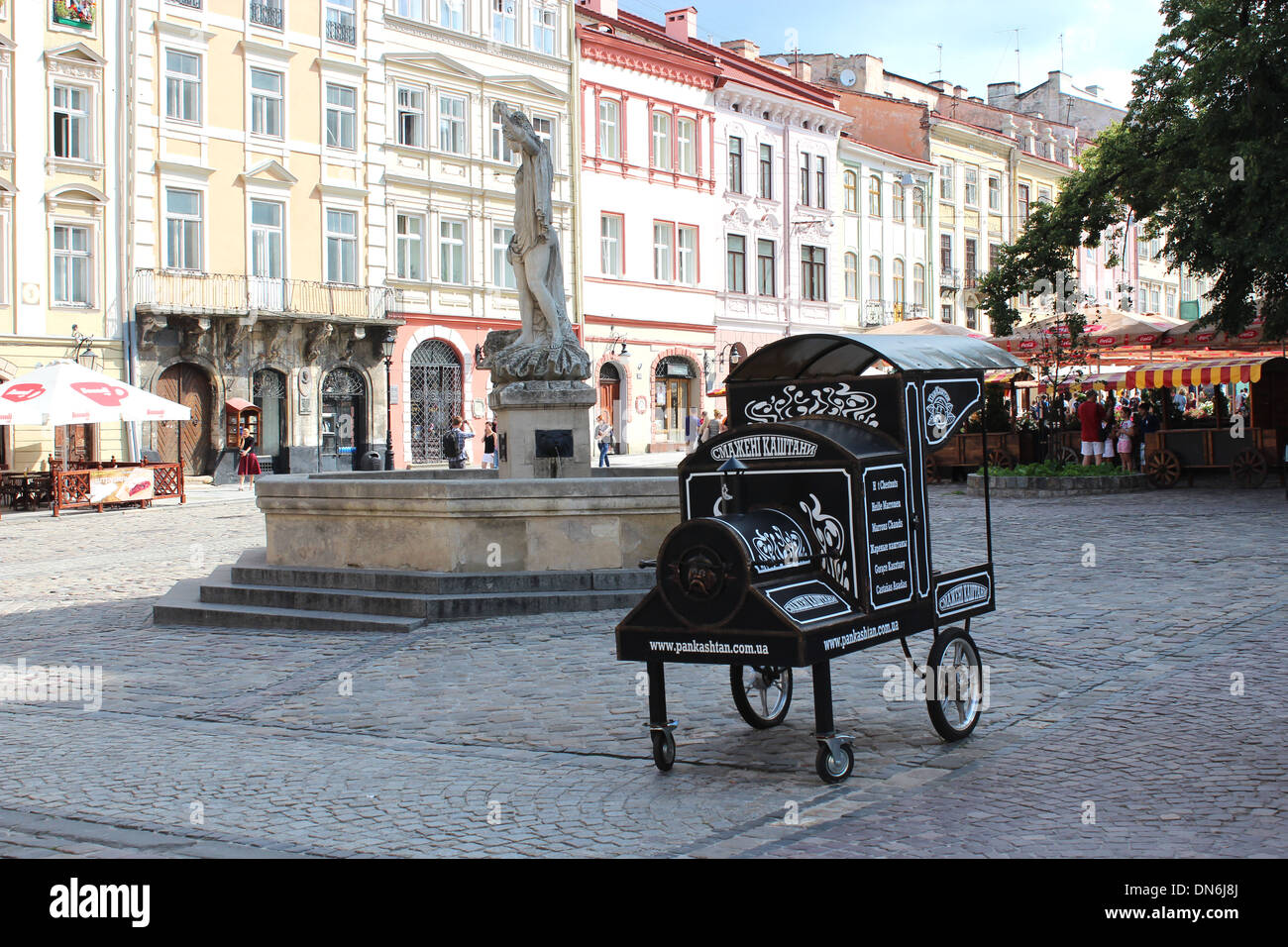 great architectural ensembles in the central patr of Lvov city Stock Photo