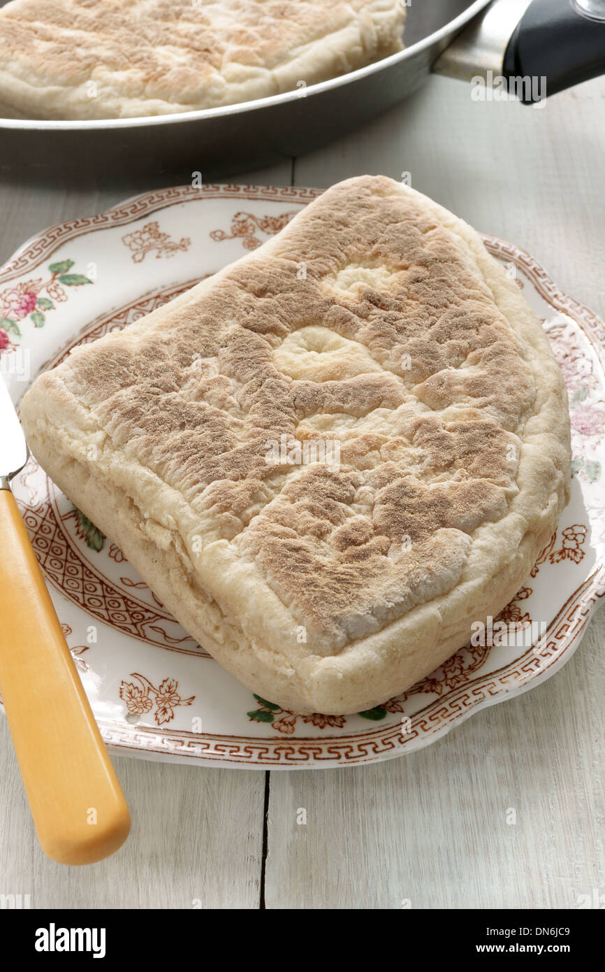Irish Soda Bread or Soda Farls a traditional Irish flat bread Stock