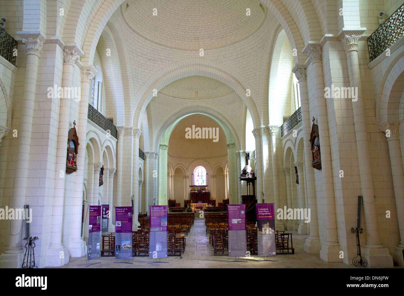 Interior of the Angouleme Cathedral at Angouleme in southwestern France. Stock Photo