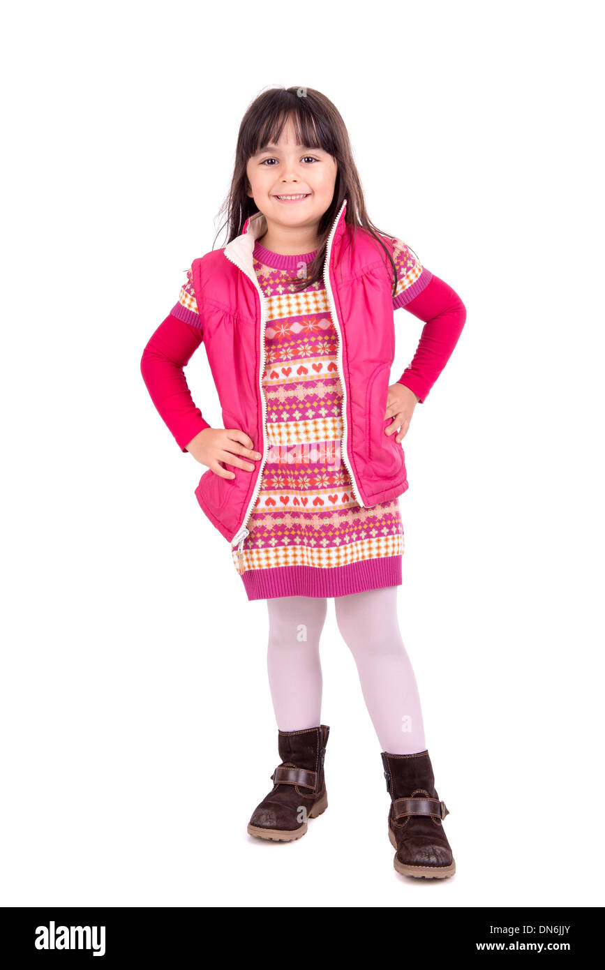 Young girl posing isolated in white Stock Photo - Alamy