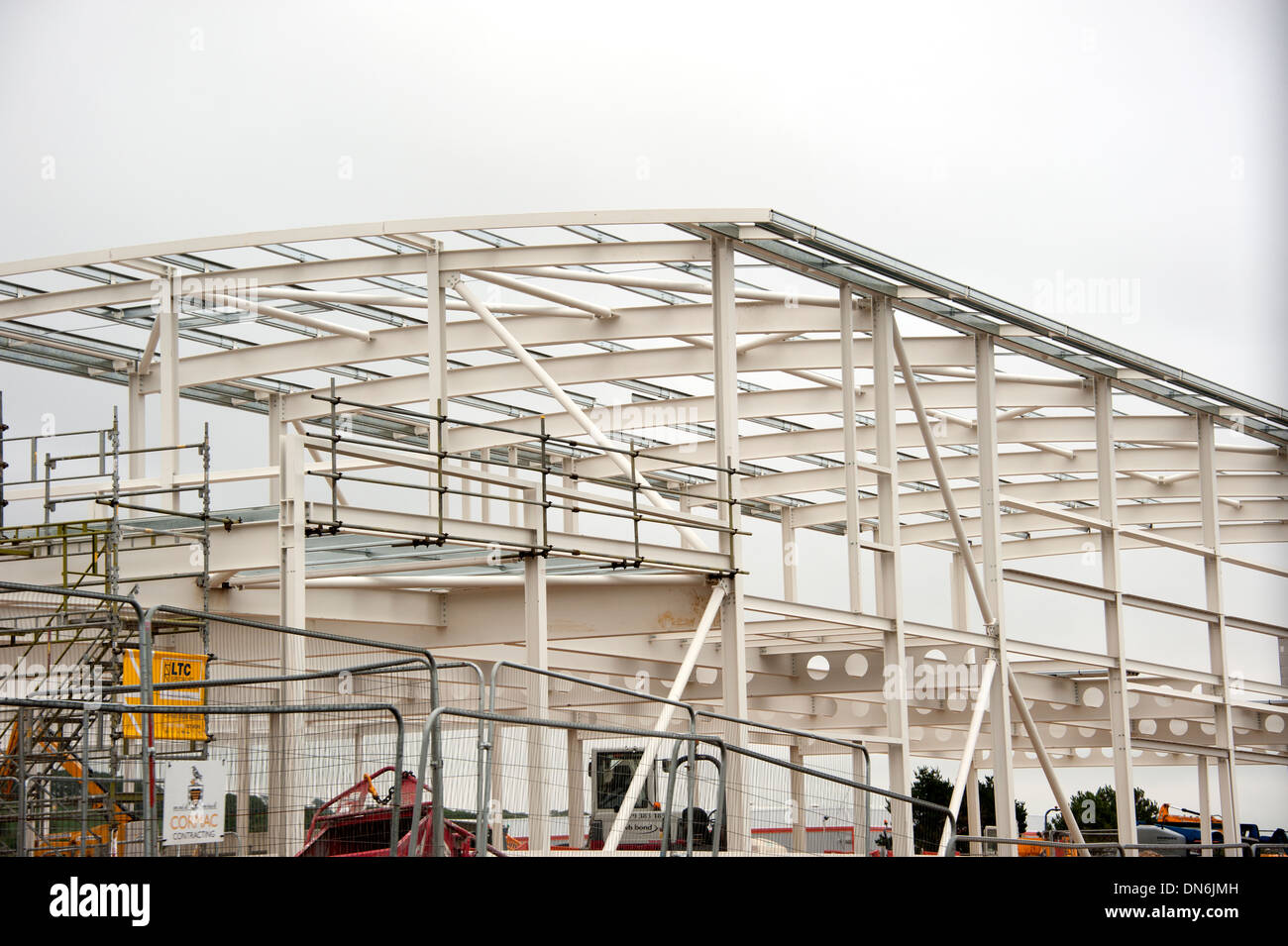 Steel Framework Girders New Supermarket Construction Stock Photo