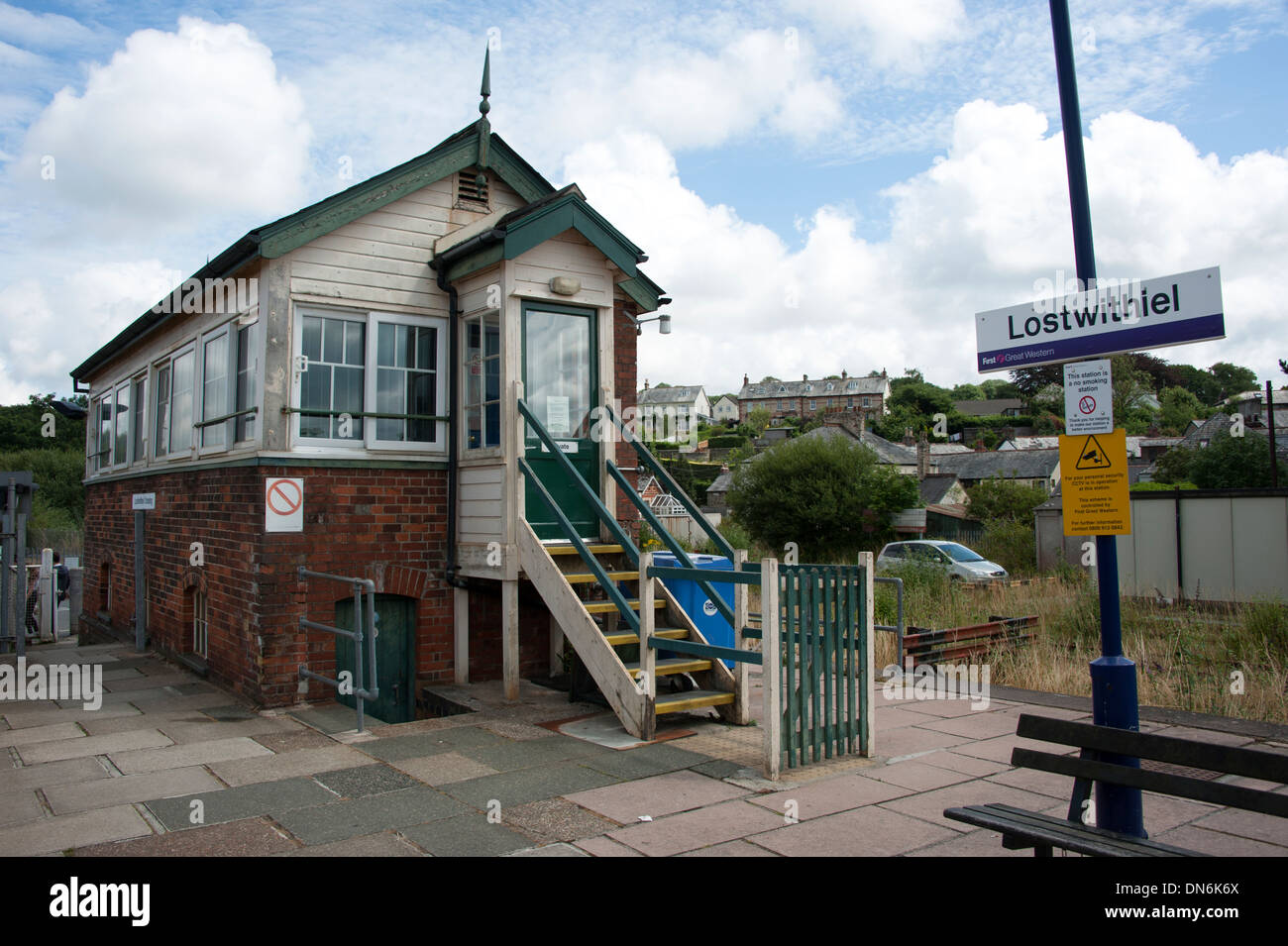 Lostwithiel Railway Signal Box Listed Building Cornwall UK Stock Photo