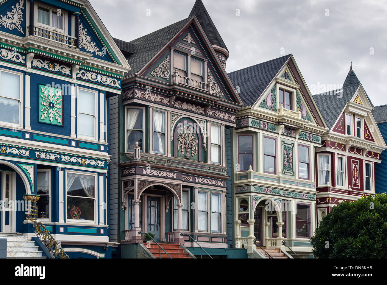 The Painted Ladies victorian houses, Haight-Ashbury district, San Francisco, California, USA Stock Photo