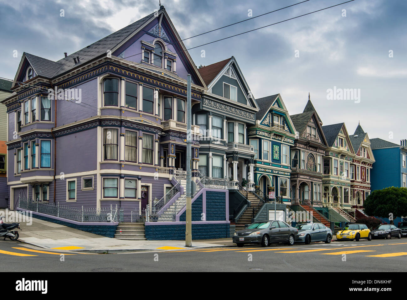 The Painted Ladies victorian houses, Haight-Ashbury district, San Francisco, California, USA Stock Photo