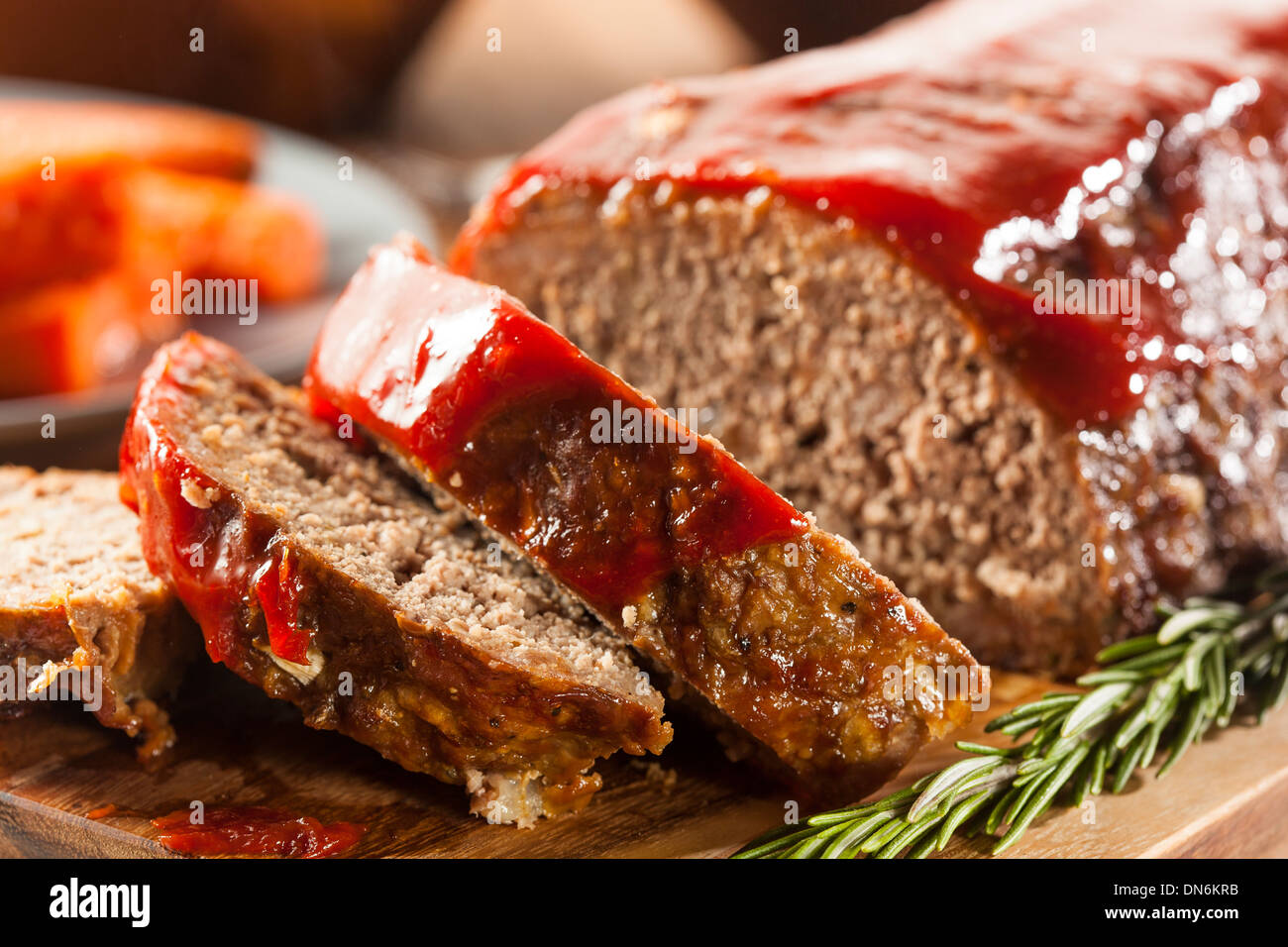 Homemade Ground Beef Meatloaf with Ketchup and Spices Stock Photo Alamy