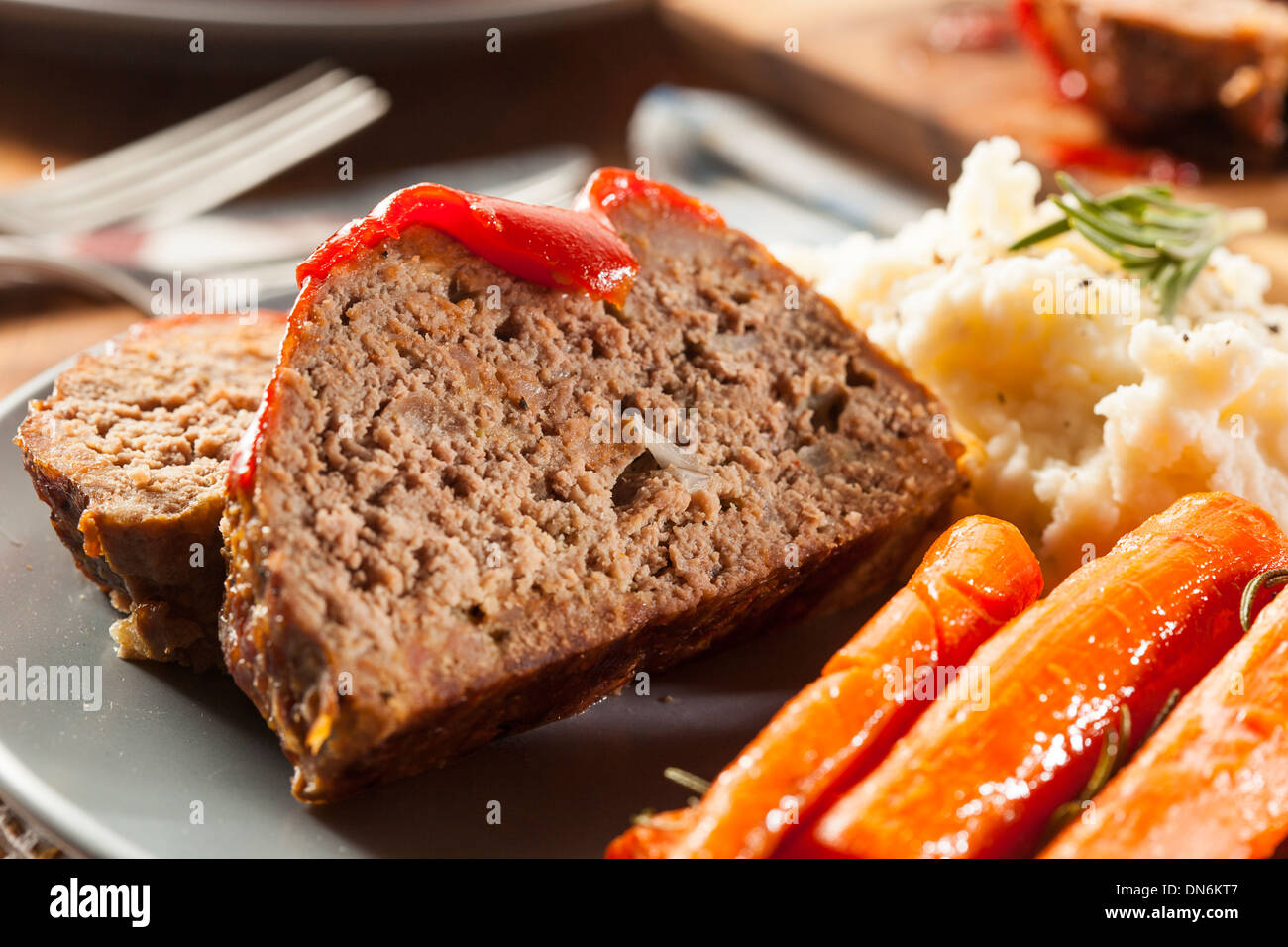Homemade Ground Beef Meatloaf with Ketchup and Spices Stock Photo Alamy