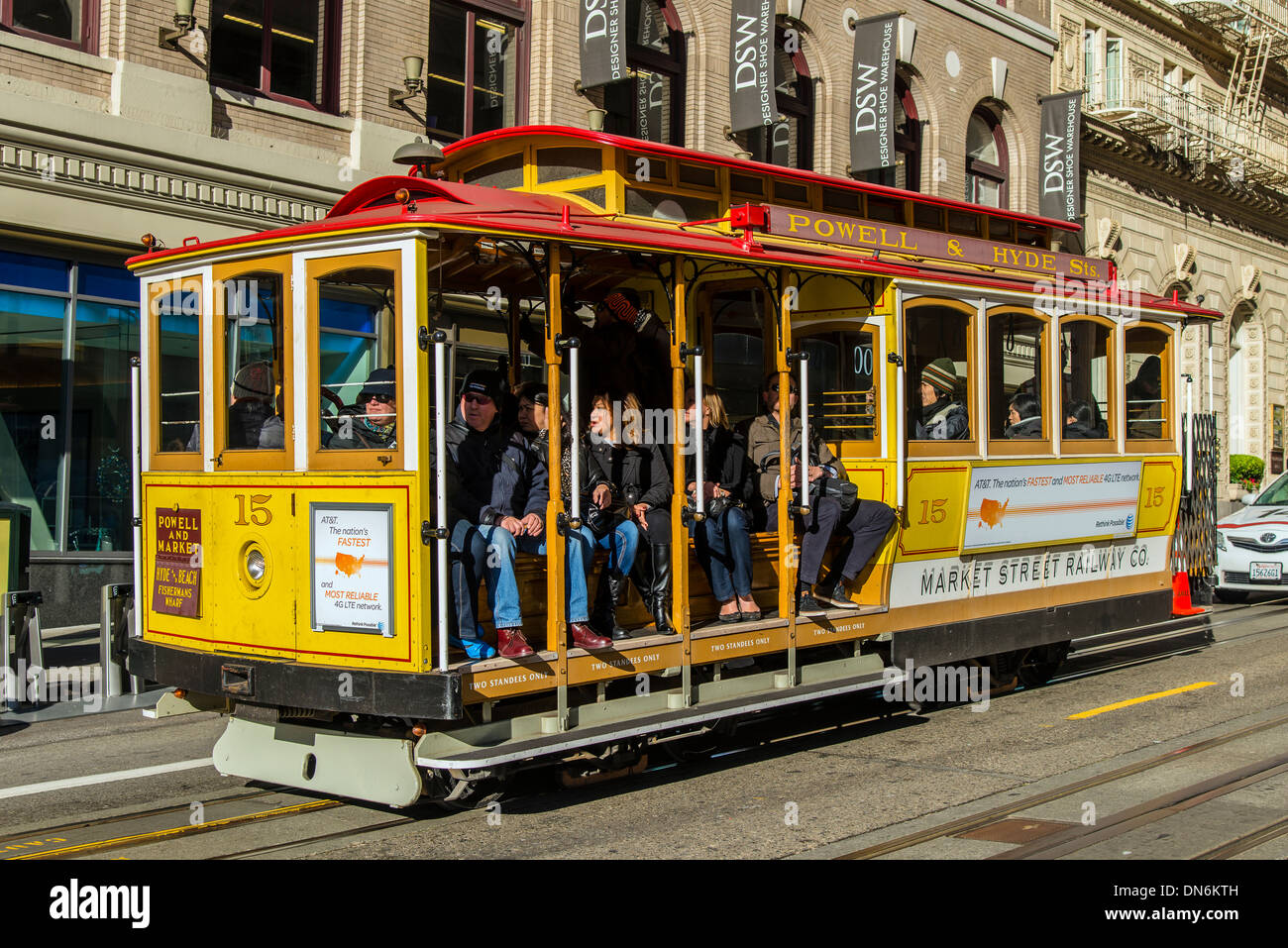 Cable Car in Powell Street, San Francisco, California, USA Stock Photo