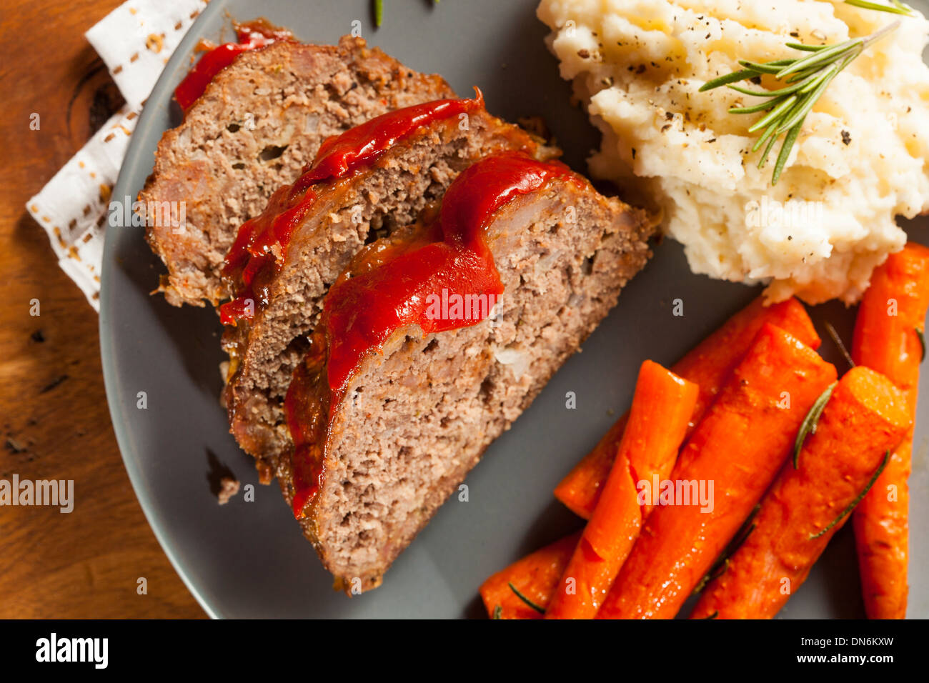 Homemade Ground Beef Meatloaf with Ketchup and Spices Stock Photo Alamy