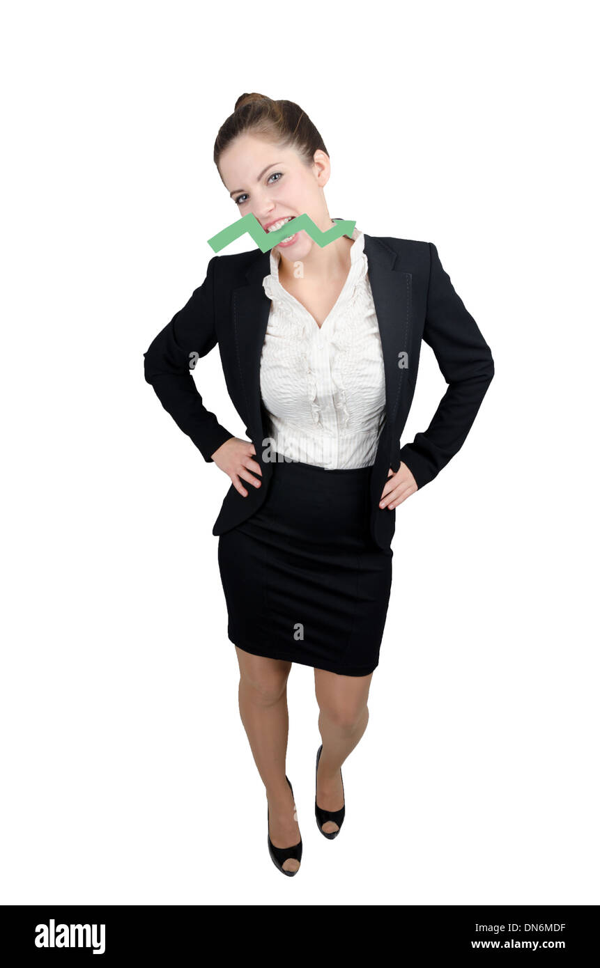 Business woman with arrow Stock Photo - Alamy