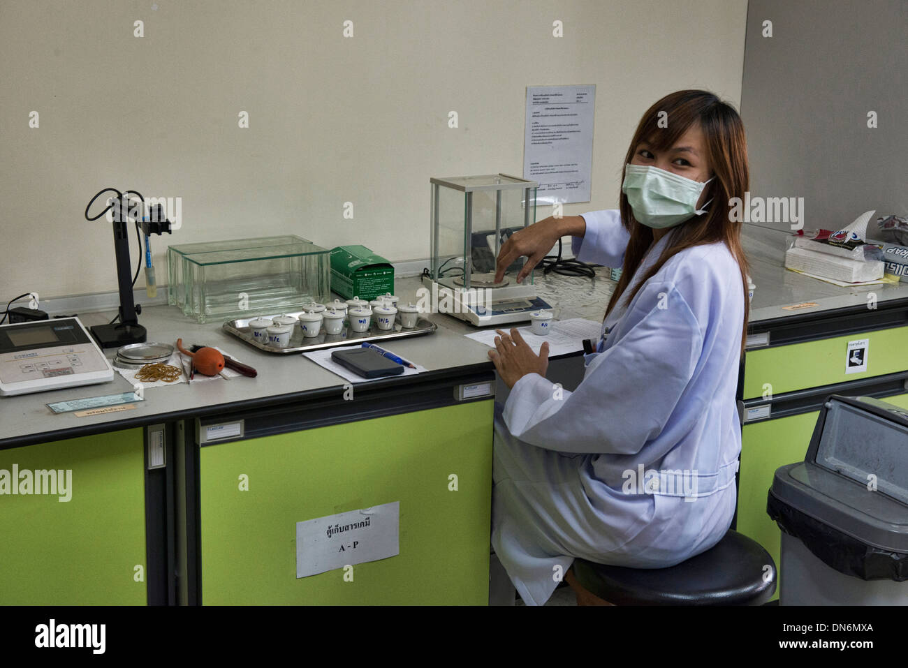 doctor at a traditional Thai medicine clinic in Bangkok, Thailand Stock