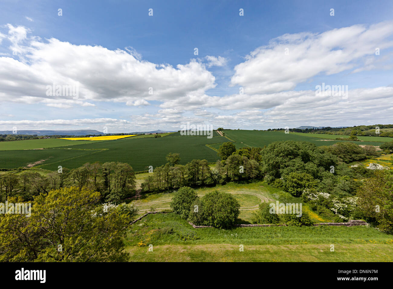 Fields and countryside near Raglan, Wales, UK Stock Photo