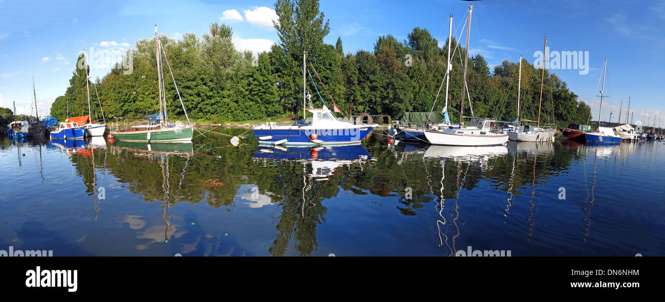 Spike Island Widnes Dock Panorama Halton, Cheshire, England UK Stock Photo