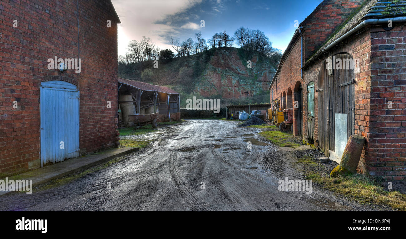 Old run-down brick and tile farm at Bewdley, Worcestershire, England. Stock Photo