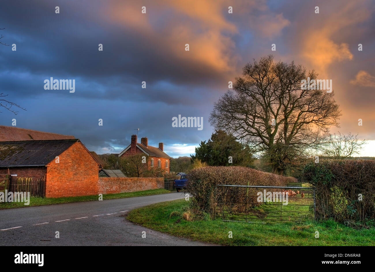 Farm at Bournes Green near Chaddesley Corbett, Worcestershire, England