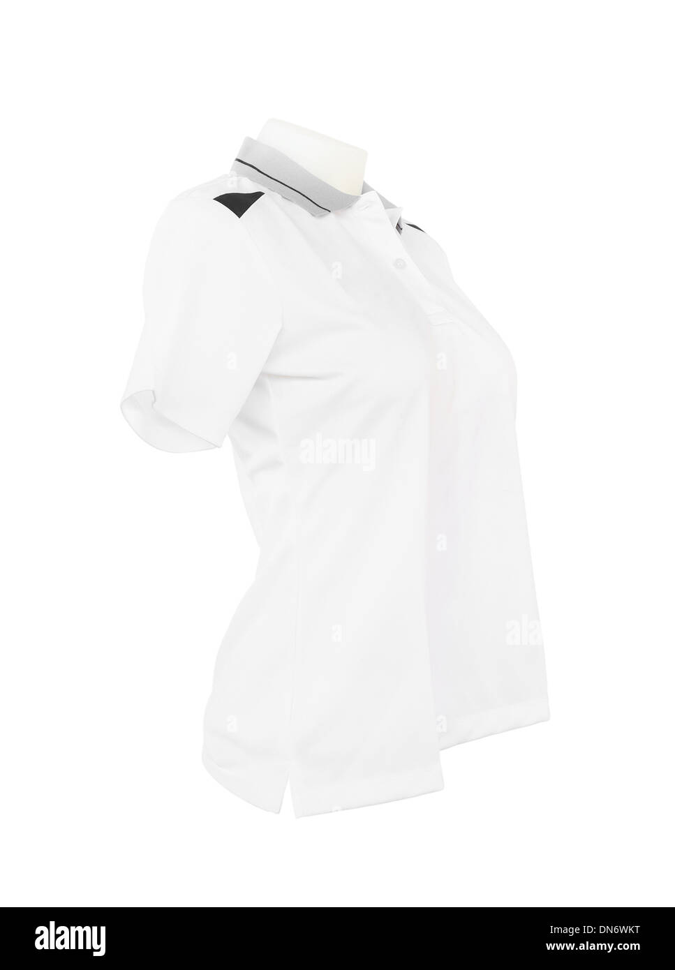 female shirt template on the mannequin on white background (with clipping path) Stock Photo
