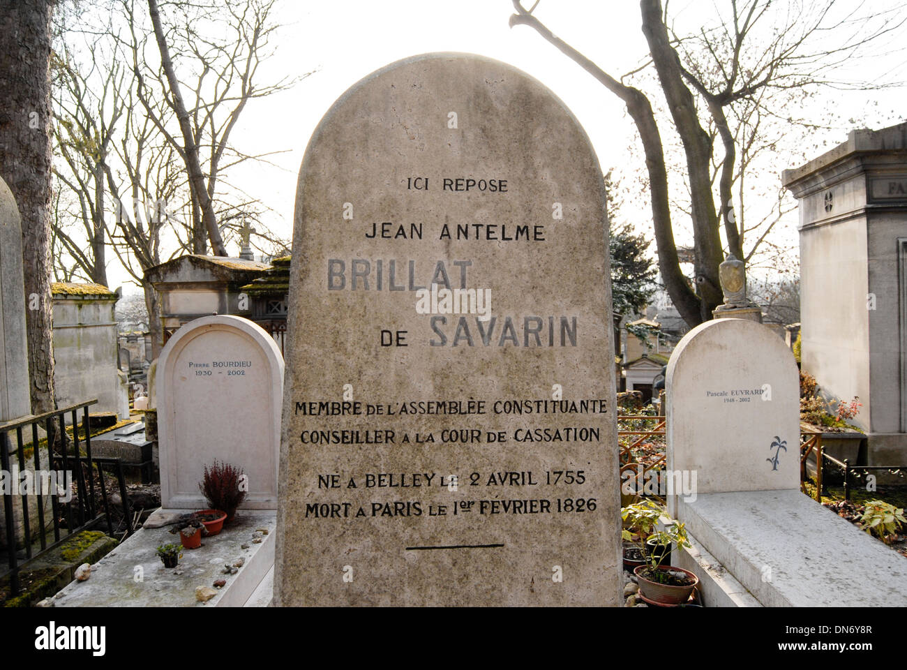 Tombstone of Brillat de Savarin in the Pere Lachaise cemetery Paris France Stock Photo