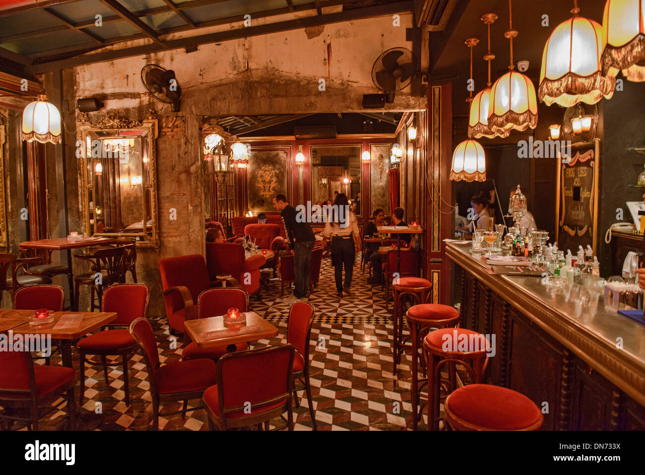Le Derriere, intimate French champagne and absinthe bar in Bangkok, Thailand Stock Photo