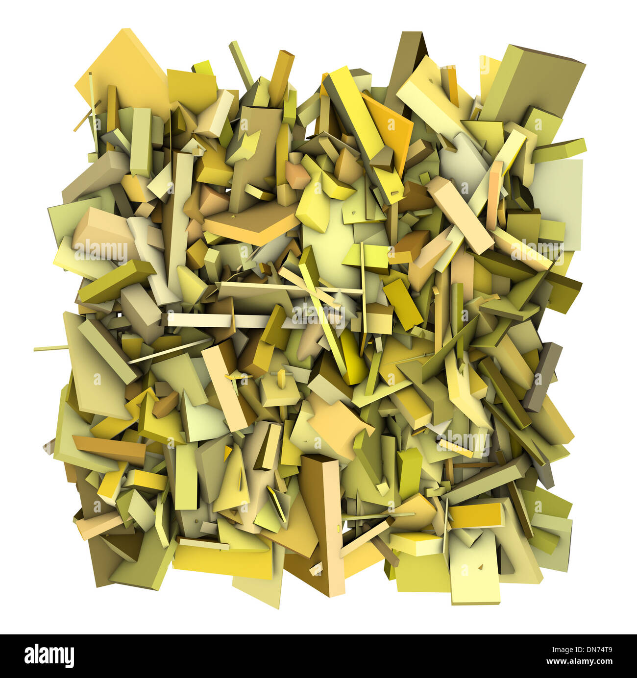 3d abstract fragmented pattern yellow backdrop Stock Photo - Alamy