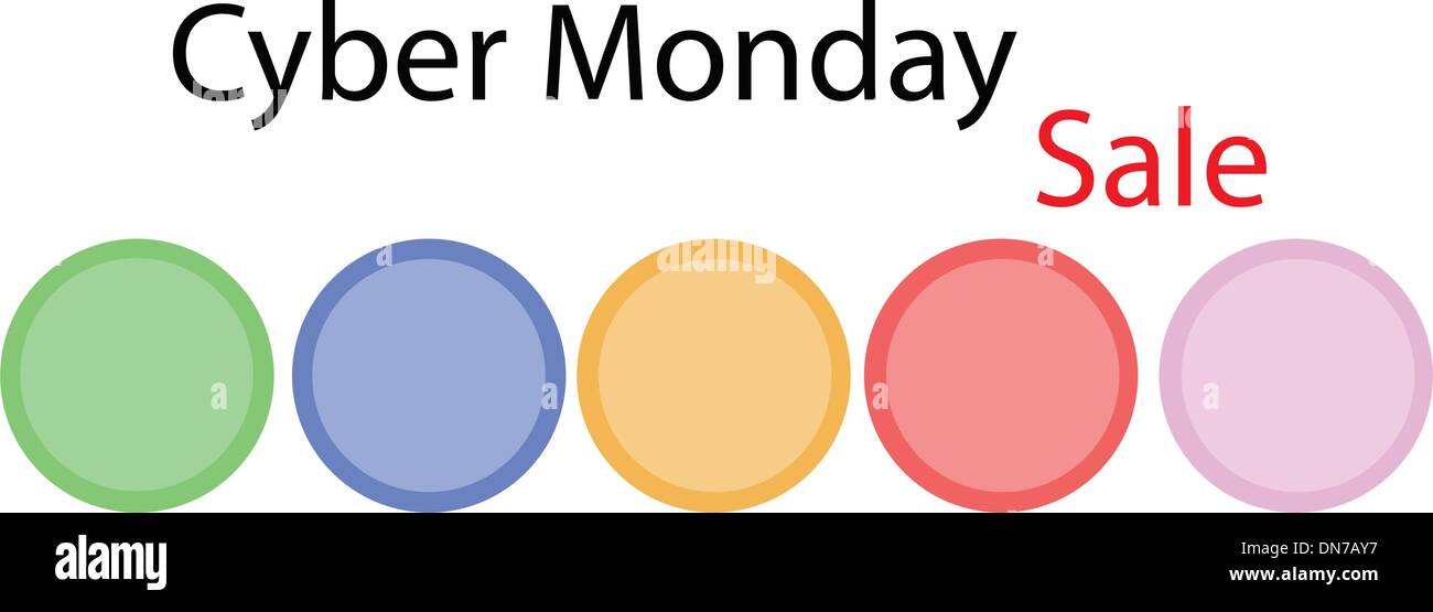 A Cyber Monday Circle Banner with Circle Label Stock Vector