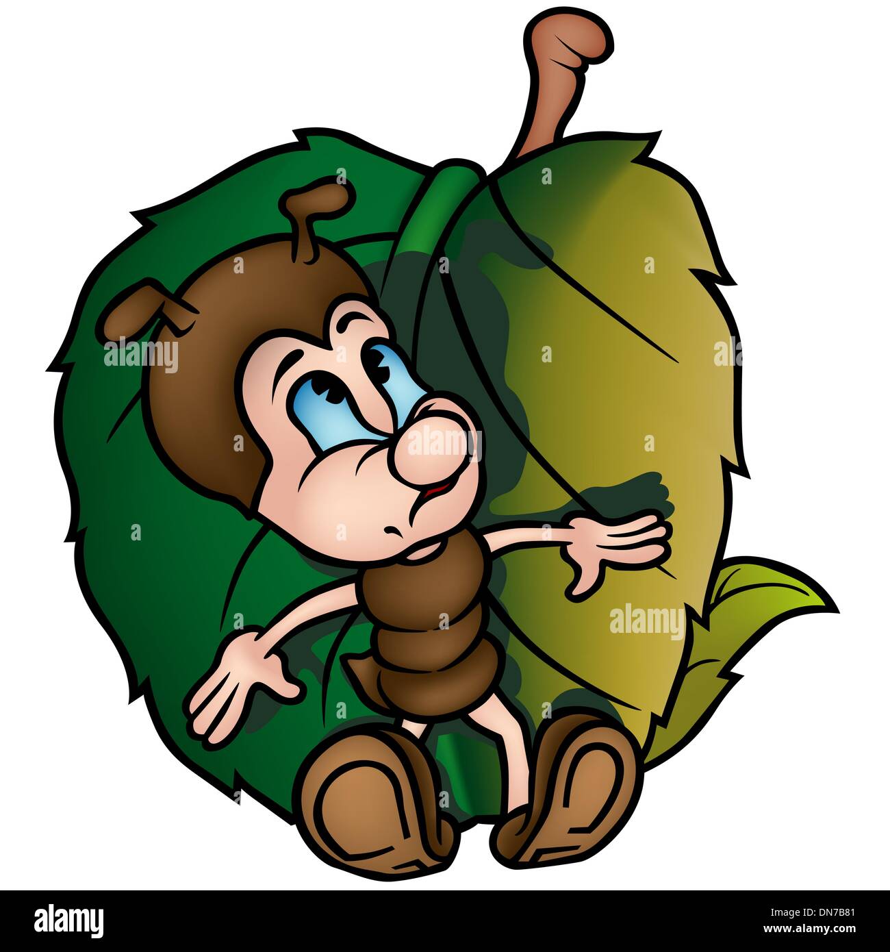 Ant With Leaf Stock Vector