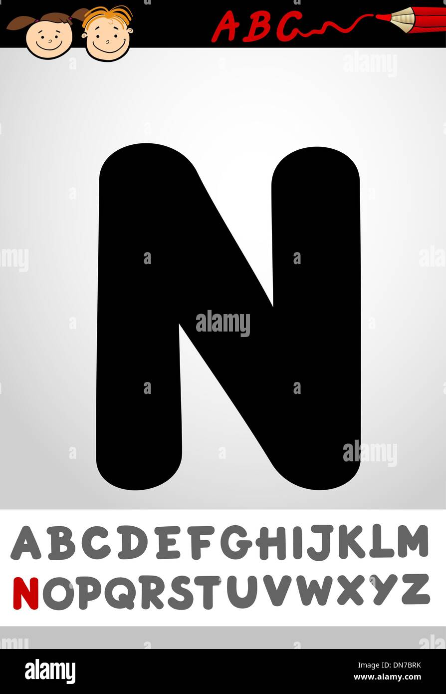 funny letter n cartoon illustration Stock Vector Image Art Alamy
