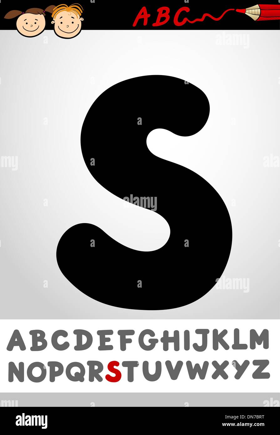 Funny Letter S Cartoon Illustration Stock Vector Image Art Alamy