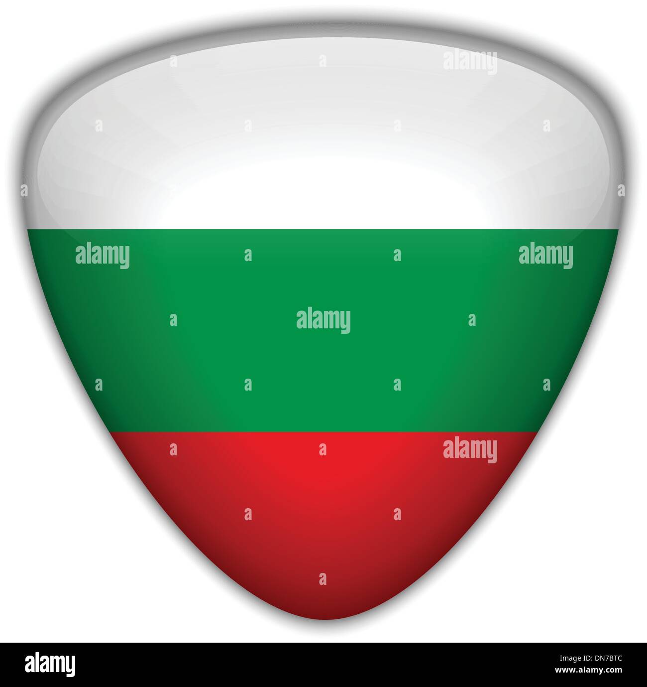 Bulgaria Flag Glossy Button Stock Vector