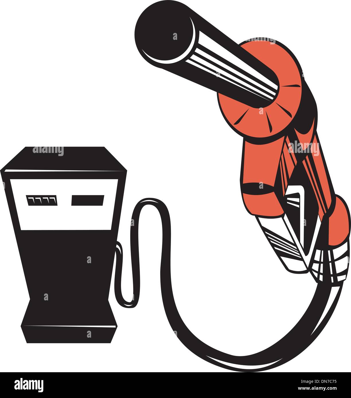 Fuel Pump Station Nozzle Retro Stock Vector Image & Art - Alamy