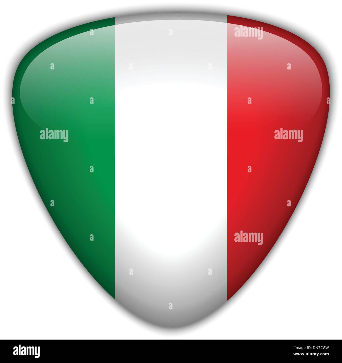 Italy Flag Glossy Button Stock Vector