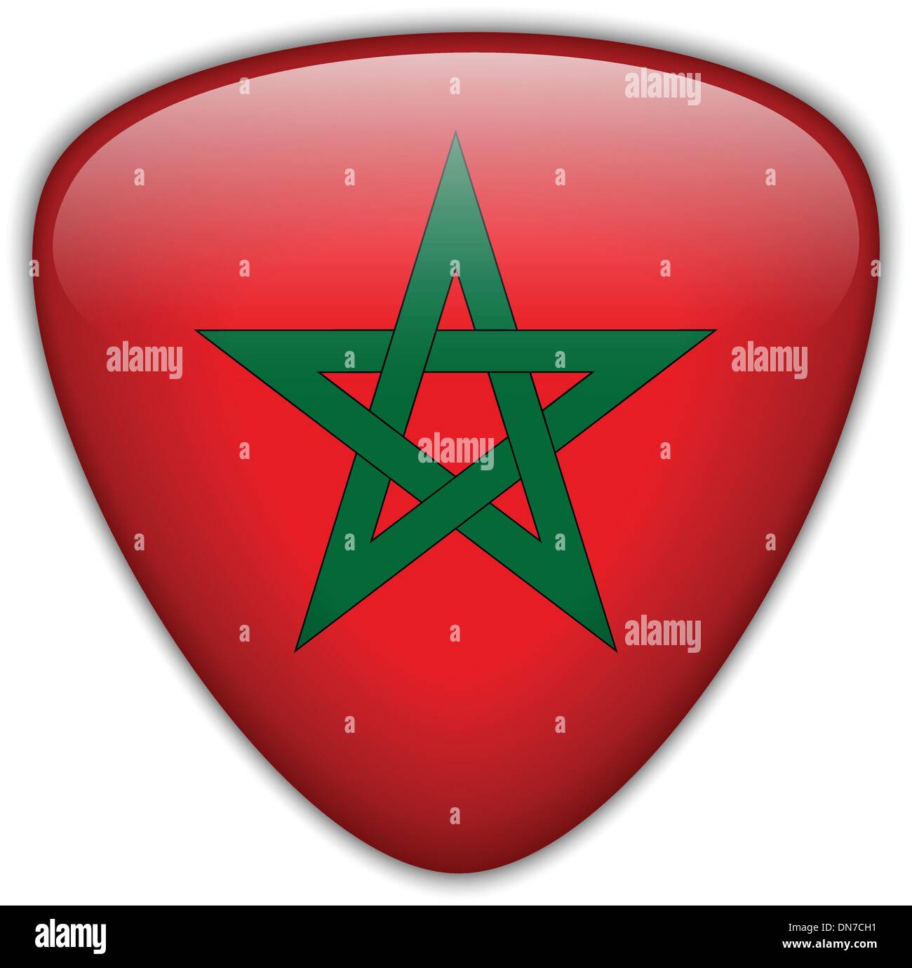 Morocco Flag Glossy Button Stock Vector