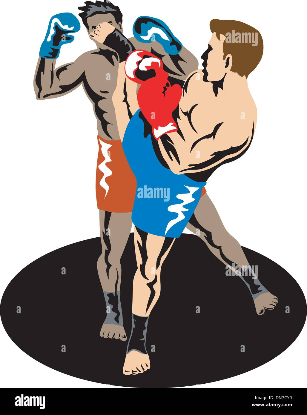 Martial arts kicking Stock Vector Images - Alamy