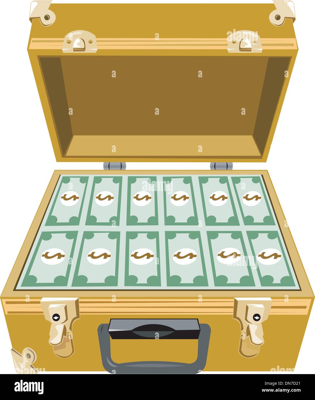 Money in Briefcase Stock Vector Image & Art - Alamy